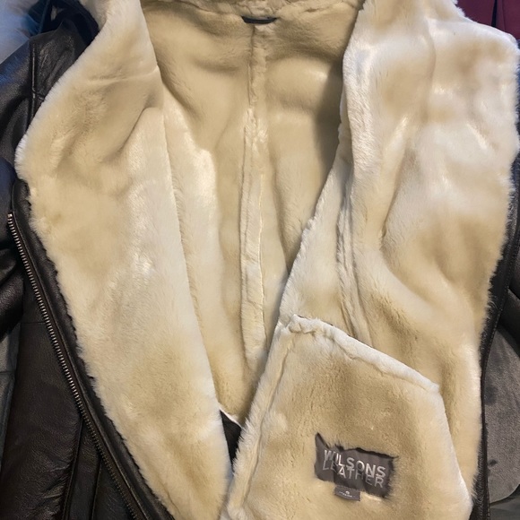 Brown Leather Faux Coat - Picture 2 of 5